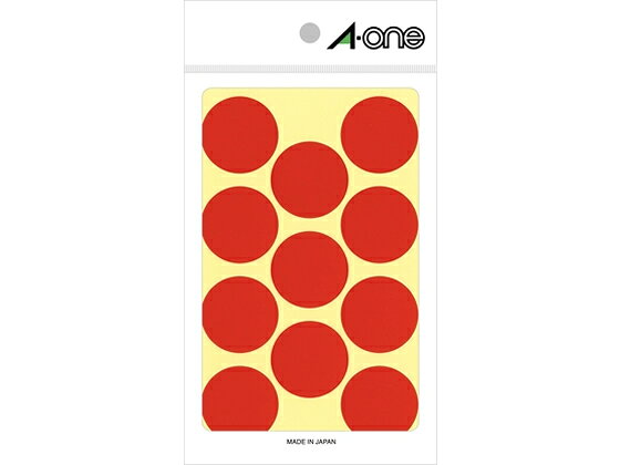 カラーラベル丸型 直径30mm 赤 11面 14シート エーワン 07231