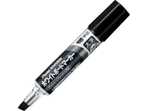 ホワイトボードマーカー 平芯 太字 黒 ぺんてる EMWL6W-A