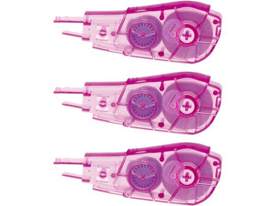 修正テープ ホワイパーPT交換テープ 3個パック 6mm ピンク プラス 48732 WH646R3P