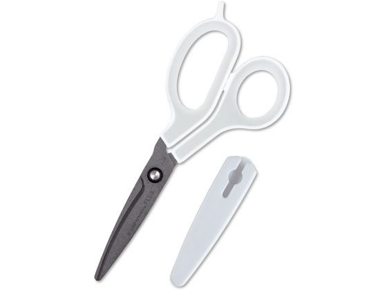 はさみ フィットカットカーブ フッ素コート ホワイト×グレー34-524 プラス 34524SC-175AF