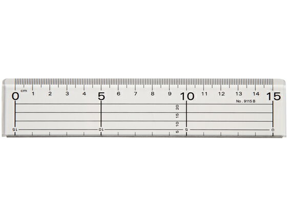 アクリル定規15cm メタルガイド付 伊