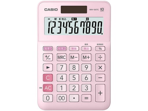 W税率電卓 ミニジャストタイプ 10桁 ピンク カシオ計算機 MW-100TCPK-N W税率電卓 ミニジャストタイプ 10桁 ピンク カシオ計算機 MW-100TCPK-N