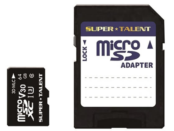 高耐久microSDXCメモリーカード UHS-I 64GB SUPERTALENT ST64MSU3PD