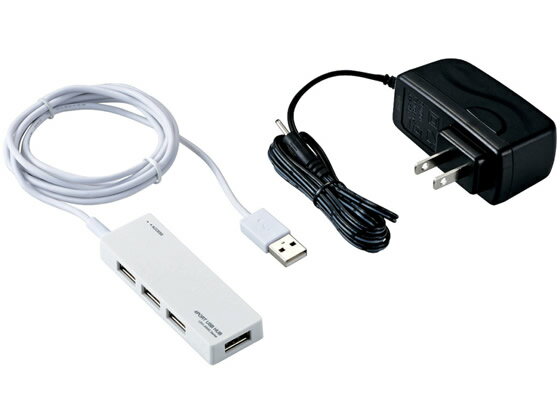 USBHUB2.0 ACアダプタ付 4ポート ホワイト エレコム U2H-AN4SWH