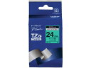 ラベルプリンター用ラミネートテープ24mm 緑/黒文字/TZe-751 ブラザー TZE751