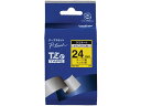 ラベルプリンター用ラミネートテープ24mm 黄/黒文字/TZe-651 ブラザー TZE651