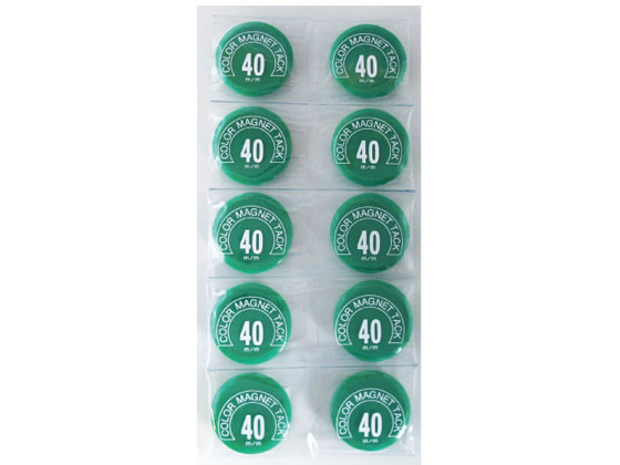 カラーマグネット 丸型 #40 緑 10個 ミツヤ MR-40-GR