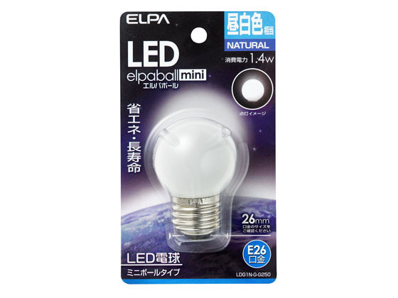 LED電球G40形 E26昼白色 朝日電器 LDG1N-G-G250