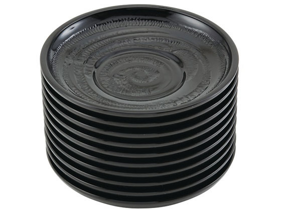 木彫風茶托 10枚入 いちがま 1005-1