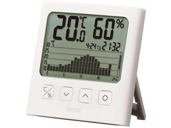 グラフ付きデジタル温湿度計 タニタ TT-580-WH