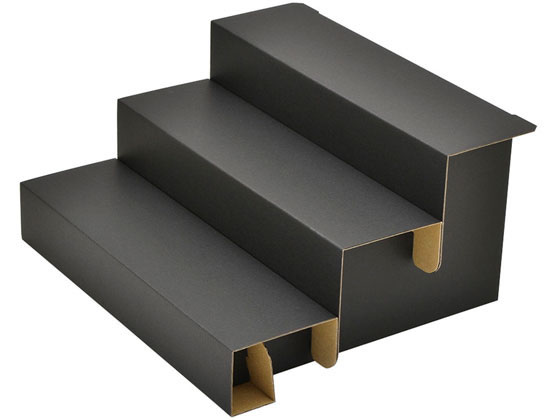 組立式 3段飾り棚 ブラック タカ印 44-5801