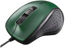 有線BlueLEDマウス 静音5ボタン グリーン バッファロー BSMBU300GR