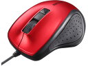 有線BlueLEDマウス 静音5ボタン レッド バッファロー BSMBU300RD