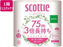 スコッティ フラワーパック 3倍長持ち ダブル 無香 4ロール×12 クレシア 22768