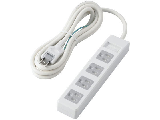 延長コード タップ 4口 2.5m RoHS エレコム T-T1C-3425WH(2)