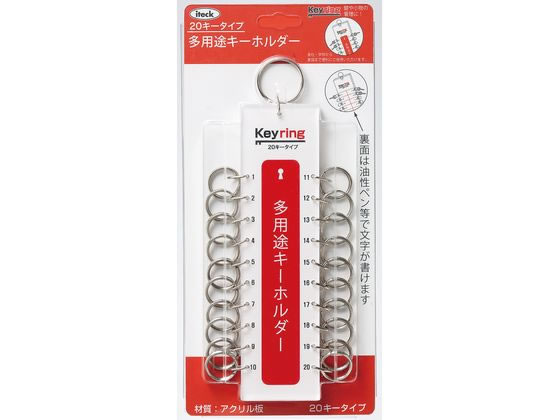 アイテック 多用途キーホルダー 20キータイプ 170×45mm 光 KTY-20
