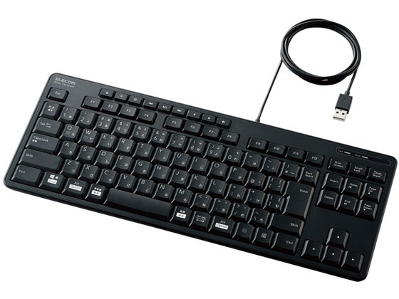 コンパクトキーボード 有線 静音 抗菌 エレコム TK-FCM113SKBK