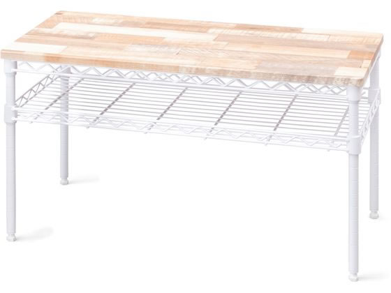 カラーメタルラック テーブル W760×H400 ホワイト アイリスオーヤマ CMM-T76362