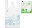 手提げポリ袋 15L 10枚 フラワー柄 青色 ネクスタ