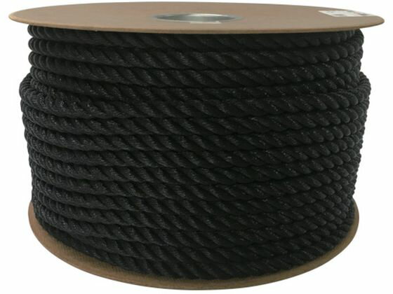 ポリエチレンロープドラム巻 12mm×100m ブラック ユタカメイク 7947691
