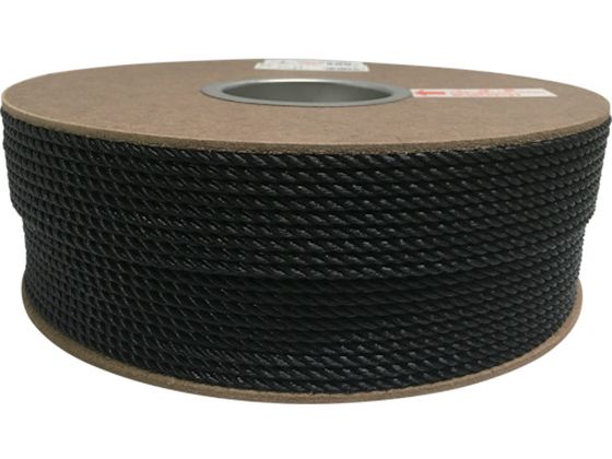 ポリエチレンロープドラム巻 4mm×200m ブラック ユタカメイク 7947828
