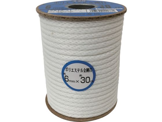 ロープ ポリエステル金剛打ボビン巻 6mm×30m ユタカメイク 4948726