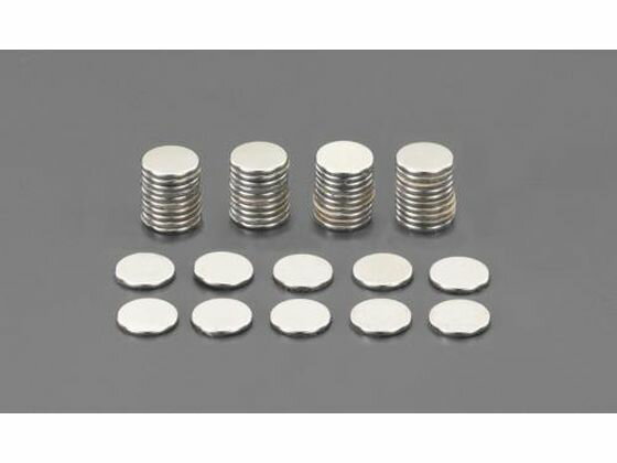 マグネット50個 粘着付 S極 φ10×1.0mm エスコ EA781EE-43