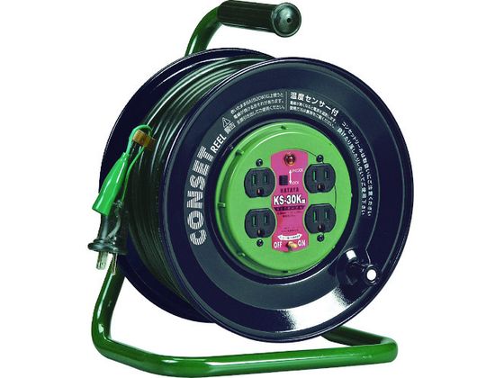 コンセント盤固定型コードリール 単相100Vアース付 30m ハタヤリミテッド 3703614