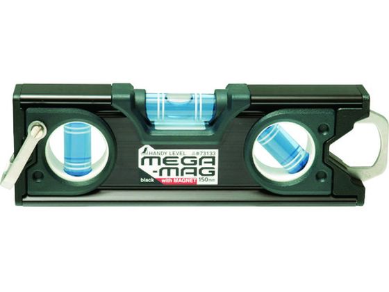ハンディレベル MEGA-MAG 150mm黒マグネット付 シンワ測定 4326822