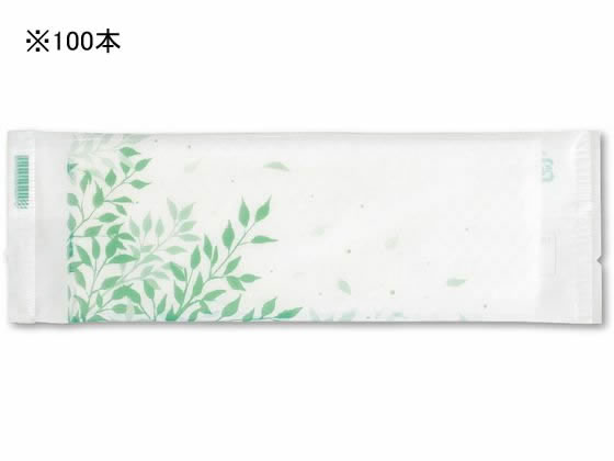 森林認証紙おしぼり 平 FS-2 100本 大黒工業 370129