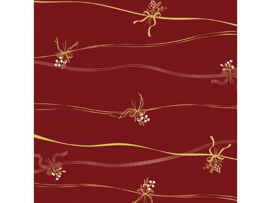 包装紙10枚ロール リボンブーケ赤 半才判 タカ印 49-3678