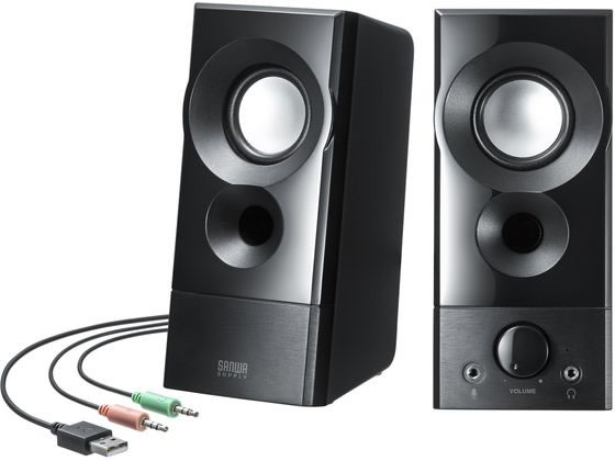 USB電源スピーカー(実用最大出力6W) サンワサプライ MM-SPL20UBK