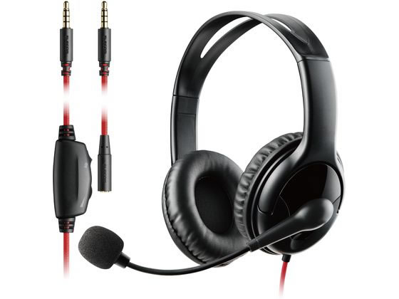 有線ヘッドホン 両耳 エレコム HS-GM02STBK