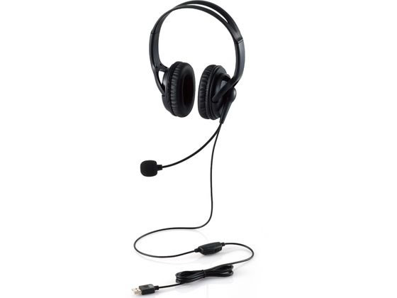 有線ヘッドホン 両耳 USB 大型 エレコム HS-HP02SUBK