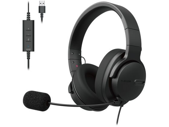 大型ヘッドセット ノイズ軽減 エレコム HS-HP105UNCBK