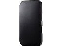 iPhone16ケース レザー ブラック エレコム PM-A24APLFY2BK
