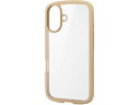 iPhone16ケース 衝撃吸収 カフェオレ エレコム PM-A24ATSLFCBE