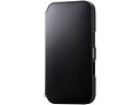 iPhone16Proケース 手帳型 ブラック エレコム PM-A24CPLFY2BK
