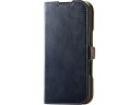 iPhone16Proケース レザー スリム ネイビー エレコム PM-A24CPLFYNV