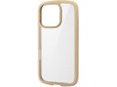 iPhone16Proケース 衝撃吸収 カフェオレ エレコム PM-A24CTSLFCBE