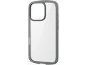iPhone16Proケース 衝撃吸収 グレー エレコム PM-A24CTSLFCGY