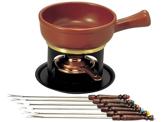 ミニ チーズフォンデュセット T-100 陶器鍋付 新光金属 3262600