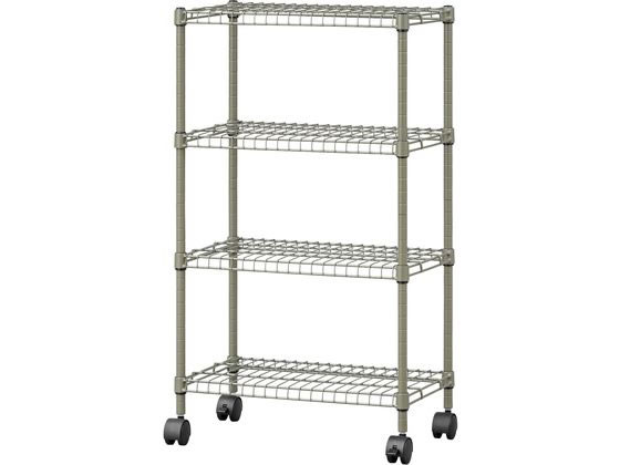 カラースチールシェルフ 4段キャスタータイプ カーキ アイリスオーヤマ SEC-895C