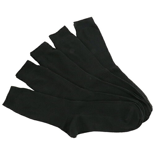 メンズリブソックス　黒　L [26-28cm 5ソククミ]