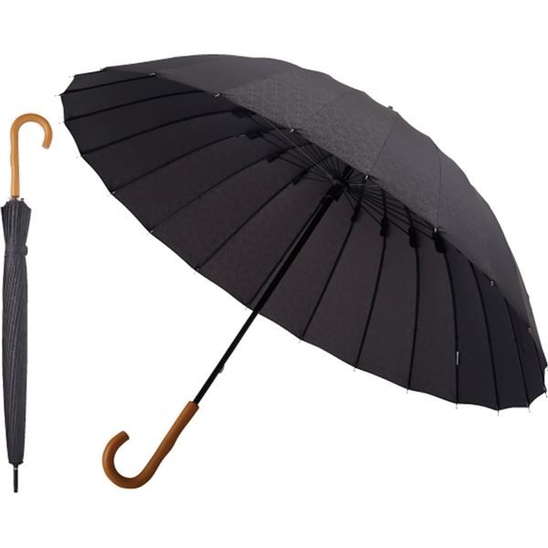 マブ 超軽量24本骨傘 江戸 墨 SMV-40291