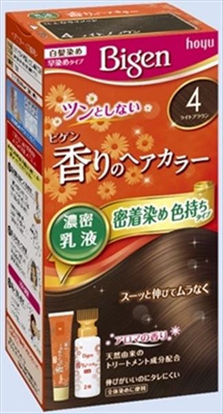 ビゲン　香りのヘアカラー　乳液　4　ライトブラウン 【 ホーユー 】 【 ヘアカラー・白髪用 】
