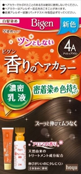 ビゲン　香りのヘアカラー　乳液　4A　アッシュブラウン 【 ホーユー 】 【 ヘアカラー・白髪用 】