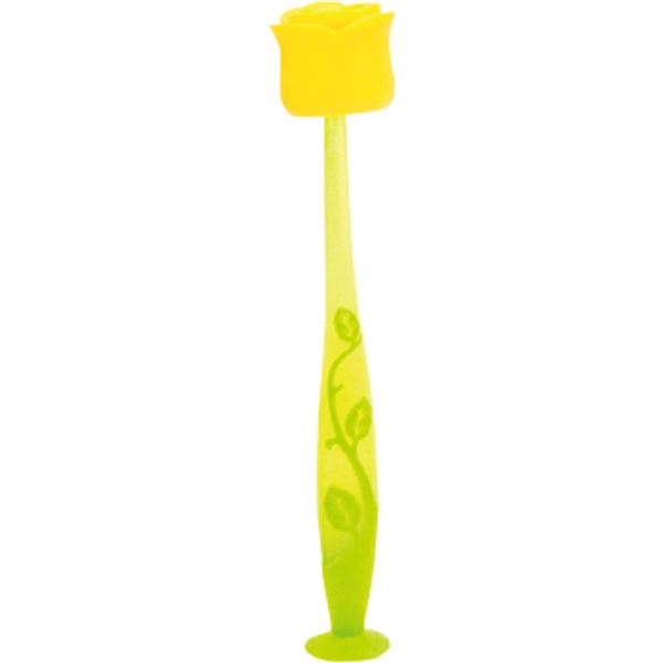 ピタット フロレス ローズ歯ブラシ 吸盤付 ハニーイエロー 1本入