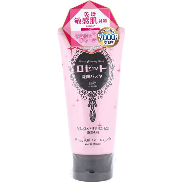 【ご注文について】お客様のご都合による商品のキャンセル・交換・返品は承ることが出来ません。ご注文の際は慎重にお選びの上、ご注文願います。【納期について】ご注文（ご入金）確認後2〜5営業日前後の出荷予定※商品によっては一時的なメーカー欠品・取り寄せ等の理由により、上記出荷予定より更にお時間がかかる場合がございます。また、当該商品は他店舗でも在庫を共有しておりますので、在庫更新のタイミングにより在庫切れの場合、やむを得ずキャンセルさせて頂く可能性があります。【送料について】こちらは『同梱区分N ： 1配送先756円（※沖縄県・離島は配送不可）』が適用されます。※『異なる同梱区分の商品』を一緒にご注文頂いた場合は、同梱が出来ません。別配送となり追加送料がかかりますので、ご注文後に訂正の上、ご連絡させて頂きます。置き配は破損・汚損・紛失・盗難などの恐れがあるため、原則としてお断りしております。置き配による破損・汚損・紛失・盗難については保証ができかねますので、あらかじめご承知おきください。ロゼット洗顔パスタ 白泥 洗顔フォーム 120g商品区分：化粧品●乾燥敏感肌、うるおい不足の方に。●白泥*1とうるおいバリア成分*2を配合した洗顔料。●きめ細かなふかふかクッション泡が肌をやさしく包み込み、肌トラブルの原因になりうる微粒子汚れ*3までやさしくオフ。●肌にうるおいチャージ、みずみずしい肌へ。●無香料・無着色・無鉱物油*1 カオリン(清浄成分)*2 保湿成分*3 花粉・ちり・ほこりなど【販売名】ロゼット洗顔パスタHM【使用方法】・手のひらに適量(約1cm)とり、水またはぬるま湯でよく泡立て、泡でやさしくマッサージするように洗い、そのあとすすぎ残しのないよう充分に洗い流してください。【成分】水、ミリスチン酸K、グリセリン、パルミチン酸K、ラウリン酸K、マルチトール、ステアリン酸、コカミドプロピルベタイン、カオリン、ジステアリン酸グリコール、パルミチン酸、ヒアルロン酸ヒドロキシプロピルトリモニウム、加水分解ヒアルロン酸、アセチルヒアルロン酸Na、PEG-32、水添レシチン、ポリクオタニウム-7、ポリクオタニウム-52、ミリスタミドプロピルベタイン、ラウロイルメチルタウリンNa、ステアリン酸グリセリル(SE)、ヒドロキシプロピルデンプン、EDTA-4Na、フェノキシエタノール【注意事項】・肌に異常があるときはご使用にならないでください。・肌に異常が生じていないかよく注意してご使用ください。ご使用中、または使用後日光にあたって、赤味・はれ・かゆみ・刺激・色抜け(白斑等)・黒ずみ等の異常があらわれた場合は、ご使用を中止し、皮フ科専門医等へのご相談をおすすめします。そのままご使用を続けますと、症状を悪化させることがあります。・目に入らないようにご注意ください。万一目に入った場合はこすらずすぐに水またはぬるま湯で充分に洗い流してください。目に異物感が残る場合は眼科医にご相談ください。・直射日光や高温の場所はさけ、乳幼児の手の届かない所に保管してください。・無香料ですが原料特有の匂いがありますので無臭ではありません。・浴室乾燥機を使用する場合は、浴室内に置かないでください。【原産国】日本【ブランド】ロゼット 洗顔パスタ【発売元、製造元、輸入元又は販売元】ロゼットリニューアルに伴い、パッケージ・内容等予告なく変更する場合がございます。予めご了承ください。ロゼット140-0002 東京都品川区東品川3-26-100120-00-4618●広告文責：株式会社プロヴィジョン（tel:092-985-3973）