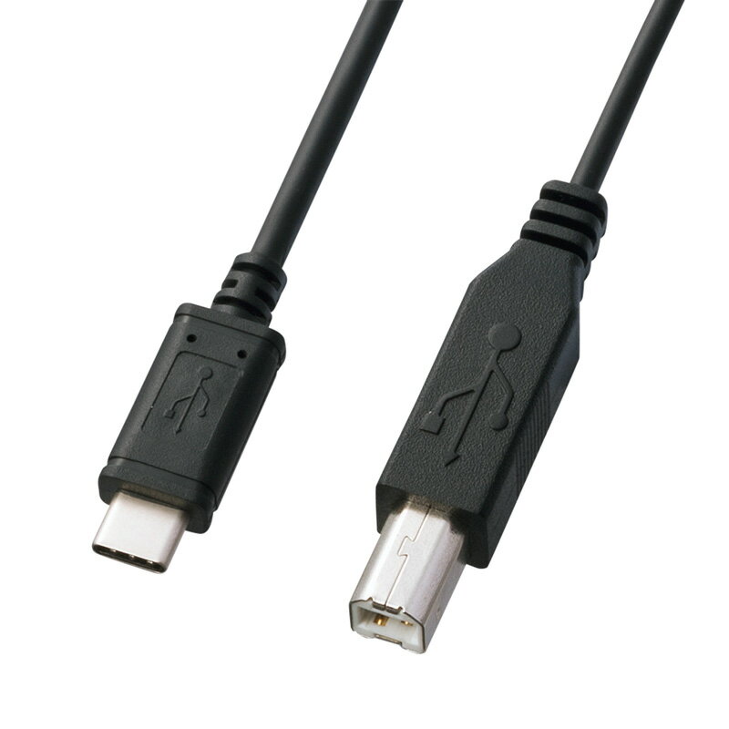 2．0m［USB−C ⇔ USB−B］2．0ケーブル 転送 ブラック KU-CB20